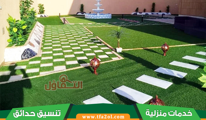شركة تنسيق حدائق بالمدينة المنورة للايجار 00201009425922 وتركيب عشب صناعي وشلالات